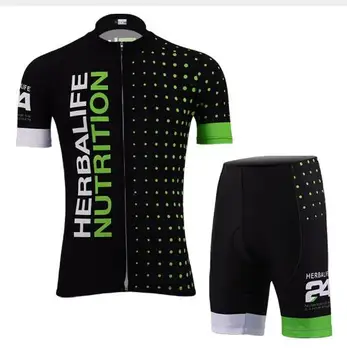 Herbalife Team Pro Cycling Jersey for Mænd Åndbar Gel Pad Top Herbalife Korte Ærmer Cykling Tøj Bike Wear
