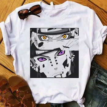 Kvinder T-shirt 2020 Ninja Krig Anime Print Grafiske bedste Kvindelige Tøj 90'erne Harajuku Streetwear O-Hals dame Hvid T-shirt, Top, Tee