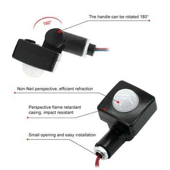 NYE Menneskelige Krop Sensor Switch Mini Menneskelige Krop Infrarød Sensor Ultra-tynd Infrarød Kroppen Sensor Switch LED Flood Light, PIR Motion