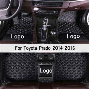 MIDOON læder Bil gulvmåtter for Toyota Prado 2016 Tilpasset automatisk skoindlæg bil tæppe dækning