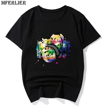 MFERLIER Sjove t-shirts plus størrelse 6XL 7XL 8XL korte ærmer mænd sommeren Kreativitet print kamera Hipster zebra japan style tShirt