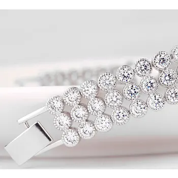 Valentine ' s Day Luksus mode Ægte Sterling Sølv CZ AAA Zircon armbånd armbånd til kvinder smykker 2021 nye S1061