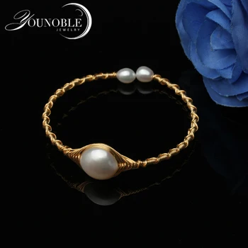 Naturligt Ferskvand Perle Armbånd Til Kvinder, Bryllup, Engagement Natursten Perle Armbånd Smykker Pulseras
