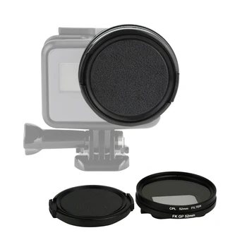 52mm Professionel Fotografering CPL(Cirkulært Polariserende Filter, med Lens Cover og Adapter til GoPro Hero 7 6 5 kamerahuset