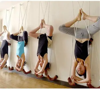 4 STK Yoga Væggen Hængende Reb Iyengar Yoga Bælte Antigravity Yoga Slynge Inversion Øvelser med ekspansion skruer ringe