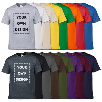 2018 Dit EGET Design Logo/Billede i Høj Kvalitet Casual Tilpasset Mænd og Kvinder T-shirt Unisex Plus Size T-Shirt Gratis Fragt