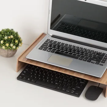 Træ-Skærm Hylde Plint Stærk Laptop Stand LED Computer Riser Desktop Holderen Hjem Tablet Lapdesks