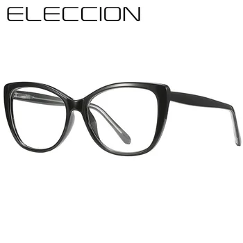 ELECCION Italien-design Briller ramme for Kvinder Mode Optiske Recept Briller Nærsynethed Cat Eye Briller Gennemsigtig