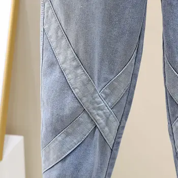 Højtaljede Kvinde Jeans Værktøjsholder-Ankel Stribede Bukser Capri Kvinder Denim 2020 Falde Løs Plus Size Harem Bukser Bukser, Kvinders Jeans,