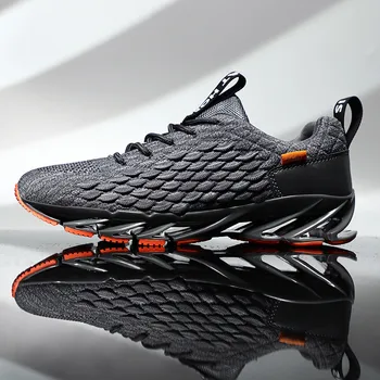 Grænseoverskridende fisk skala blade mænds sko 2020 spring nye fitness casual mesh sko åndbar sportssko løbesko