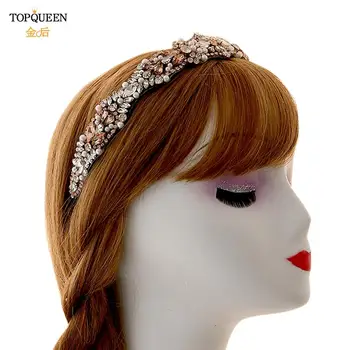 TOPQUEEN Charm Rose Guld Krystal Barok Hovedbøjle luksus hovedbøjle Hairbands For Kvinder Bryllup Hår Tilbehør, Smykker Gave S442