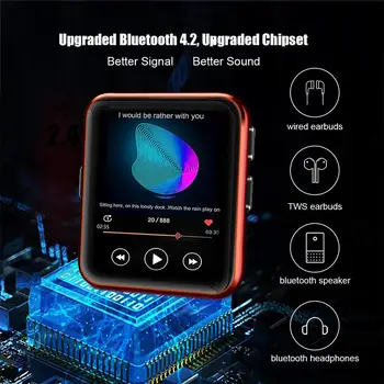 Nye BENJIE Bluetooth MP3 Afspiller Musik Afspiller Touch Screen HiFi Metal-Afspiller med FM-Radio, Voice recorder Mini-Walkman til Sport