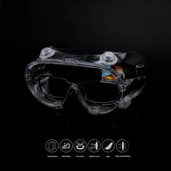 Gennemsigtig Beskyttende okular Udendørs Beskyttelsesbriller Silikone Vindtæt Støvtæt Anti-dug Anti-Virus Dråbe Cykling Briller Briller