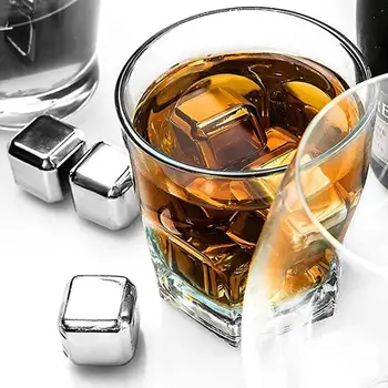 WALFOS fødevaregodkendt Rustfrit Stål Whiskey Sten Nipper Ice Cube Whisky Sten Whisky Rock Køligere