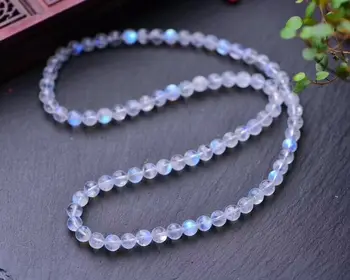 Ægte Naturlig Blå Lys grå Månesten krystalklart 108 Bøn Runde 6mm Perler Armbånd Til Kvinder, Mænd Healing Sten Mode AAAAA
