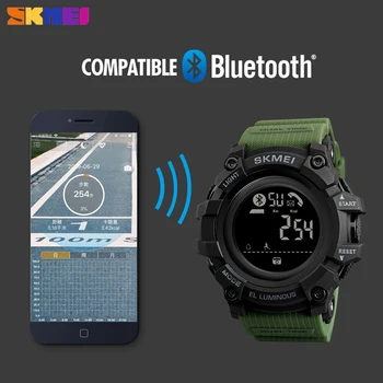 SKMEI Smart Digital Bluetooth Mænd Watch Sport Skridttæller Kalorieindhold Trænings-og Clock-puls Vandtæt Armbåndsur reloj inteligente