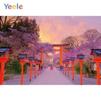 Yeele Røde Dør Cherry blossoms Natur Torii helligdom Portræt Fotografering Baggrunde Fotografiske Kulisser Til Foto-Studio