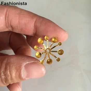 Fashionista 100 stk Blomsten Støvvejen Form Perle Caps,20mm Guld-farve / Sølv-farve / Stål / Bronze,Metal Perle Caps For DIY Håndværk