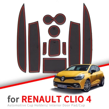 Anti-Slip Gate Slot Cup Mat for Renault Clio 4 Dørs Groove, Non-slip Pad Interiør car-styling tilbehør Coaster
