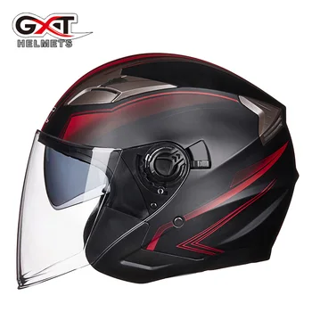 Nye GXT Motorcykel Dobbelt Linse Hjelm Halve Ansigt ABS Motorcykel Hjelm Elektrisk Sikkerhed Hjelm Kvinder/Mænd Moto Casque hjelme