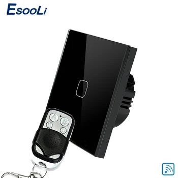 Esooli EU/UK Standard 1 Gang 1 Vejs Fjernbetjening Switch, AC 170~240V Wall Light Remote Touch Skifte Med Mini Remote Controller