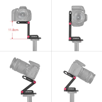 Andoer Aluminium Legering Z Flex Tilt Folde Quick Release Plade Kamera Bold på Hovedet Stand Holder til Canon Nikon Sony Stativ Slider
