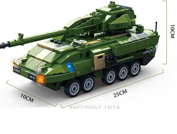 655Pcs Stryker Pansrede Køretøj Tank byggesten Militær Hær WW2 Mursten Pædagogisk Legetøj for Børn