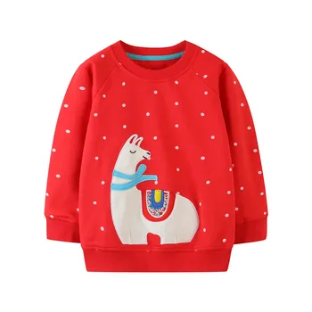 Baby Jul Sweatshirts red polka dot med applikeret snemand søde børn t-shirts julegave t-shirts til piger bluse