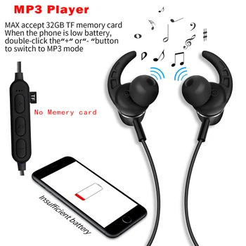 5.0 Bluetooth Hovedtelefon Sport Hovedtelefoner Trådløse Headset Støj Annullering af Mp3-Afspiller Magentic Metal Dyb Bas, Stereo øretelefoner W/Mic