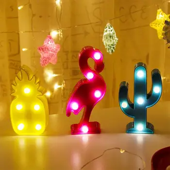 MeterMall 3D-Tegnefilm Nat Lys Ananas/Flamingo/Kaktus Modellering Tabel LED-Lampe Hjem, Kontor Dekoration Gaver