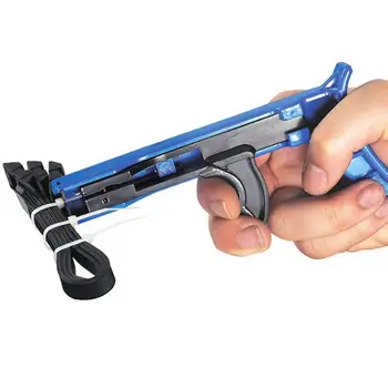 Multifunktionelle TG-100 Blå Nylon Kabel-Tie-Wrap-Fastgørelse Lukning Pistol Zip Stramning Af