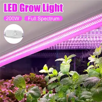 Nye LED vækst Lys 200W Fulde Spektrum Voksende Lampe 50cm Dobbelt rør til Udledning Hydroponiske Indendørs Anlæg Sætteplante OS/EU Stik