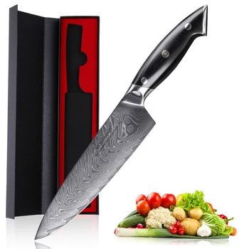 Mokithand 8 Tommer Damaskus Stål Kokkeknive High Carbon Japansk Køkkenkniv Professionel Rustfrit Kød, Fiske-Filetering Kniv