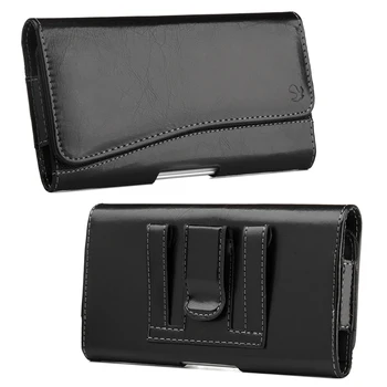 Bælte Clip taske til Samsung iPhone Magnetisk Flip Wallet Læder Telefonen Tilfælde Universal 5.5 Tommer Mobiltelefon Taske Sport bæretaske