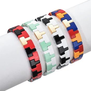 ZMZY Blanding af Farver, Luksus Brand Unikt Design Stablet Armbånd Perler Strække Emalje Armbånd til Kvinder Håndlavede Smykker Engros