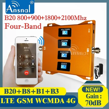 2020New Opgradering!! Fire-Band Trådløse Forstærker B20 800 900 1800 2100Mhz GSM-Repeater 2g 3g 4g Mobil Signal Booster GSM DCS UMTS
