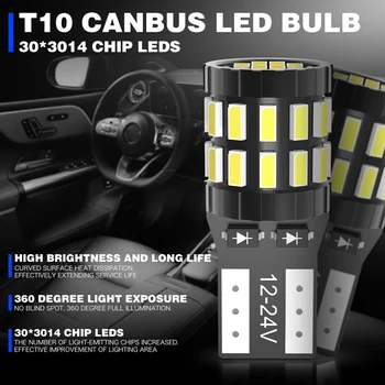 Katur 2x T10 LED Pære W5W Canbus for Volvo XC60 XC90 S60, S80, V70 V40 S40 V50 XC70 V60 er Bilen Light Kuffert Parkering Lys