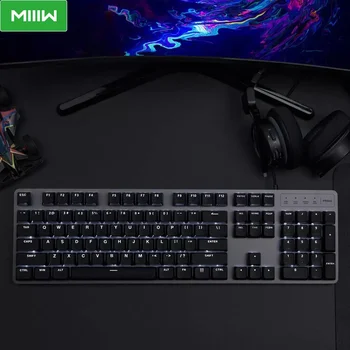 MIIIW Gaming Mekanisk Tastatur 600K 104Keys Red Skifte USB-Kabel 6-Tilstand Hvid LED-Baggrundsbelysning Tastatur Til kontorbrug