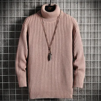 2020 Mænds Trøjer Fashion Streetwear langærmet Rullekrave Sweater Mænd Casual Harajuku Hip Hop Solid Pullovere Sweater for Herre