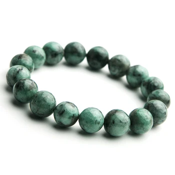 Ægte, Naturlig Grøn Smaragd Krystal Runde Perler Armbånd mm 10 mm 11 mm 12 mm Gemstone Kvinder Sjældneste Smaragd Smykker AAAAA