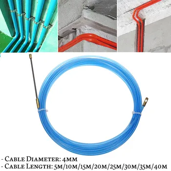 4mm Holdbar Guide Enhed Glasfiber El-Kabel Tryk Pullers Kanalen Slangen Rodder Fisk Tape Wire 5m til 40m Længde
