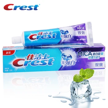 Crest Tandpasta Hvid Glimmer Dobbelt-Effekt Fluorid Kridtning Tandpastaer Langvarig Mint Smag Trækul Tandpasta 120 g*2