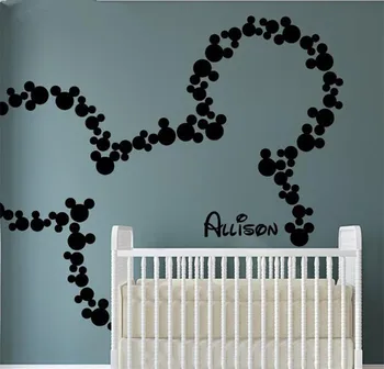 Disney Mickey Mouse Wall Stickers Minnie Mouse wall stickers til Børneværelset Kids Room Decor Vægmaleri Tapet