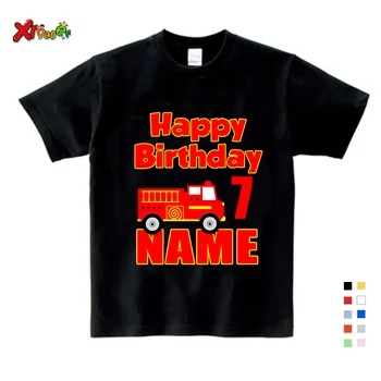Fødselsdag T-Shirts til Børn T-Shirt med Navn Børn Tøj, Baby Boy Tøj Piger Part Shirt Tegnefilm Fødselsdag Gave Antal Tshirt