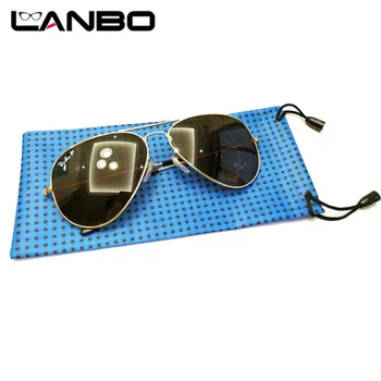 LANBO 100pcs/masse kontaktlinse Sag Briller Sag Blød Vandtæt Plaid Klud Engros Solbriller Tilfælde Briller Taske Blå Farve S23