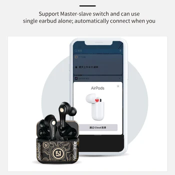 Fivetech TWS Trådløse Bluetooth Headset 5.0 Sport Vandtæt Earbud Hovedtelefon til iPhone 12 Pro Max/12 Pro/12 Mini Xiaomi Samsung