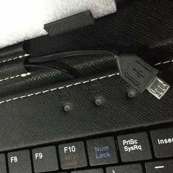 Holdbare og flotte 10,1-tommer imiteret læder etui USB-tastatur til Android, Windows-tablet