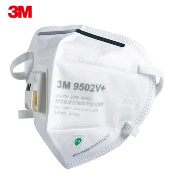 3M Maske 9502V+ KN95 Hoved-monteret Med Ventil Partikler Støv Respirator Anti-haze Beskyttende Genanvendelige Masker Oprindelige Mascarilla