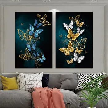 BANMU Moderne Abstrakt, Minimalistisk Stil, Væg Udsmykning Malerier Print-Blå Butterfly Til Stue, Soveværelse Dekorative Malerier