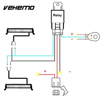 Vehemo Tilslutning 2 LED Ledninger Kit Linje Sæt Sikringen Relæ Bil Tuning for Kobber Linje Forlygte Ledninger Professionel